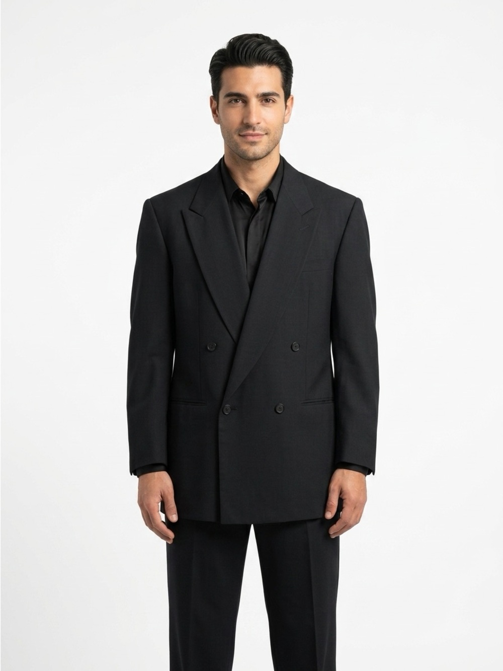 Giorgio Armani Borgonuovo 21 Double Breasted Silk Wool Blazer 42R
